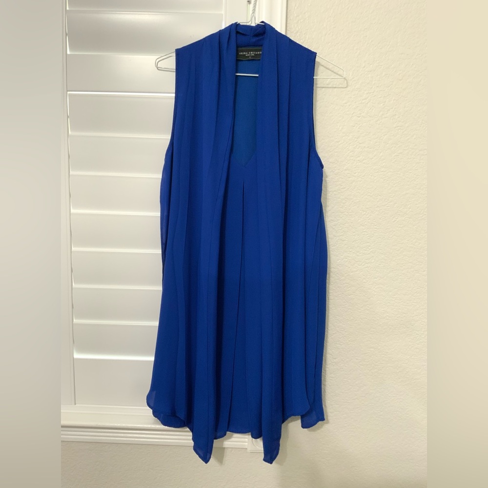 akira chicago blue v-cut sleeveless dress